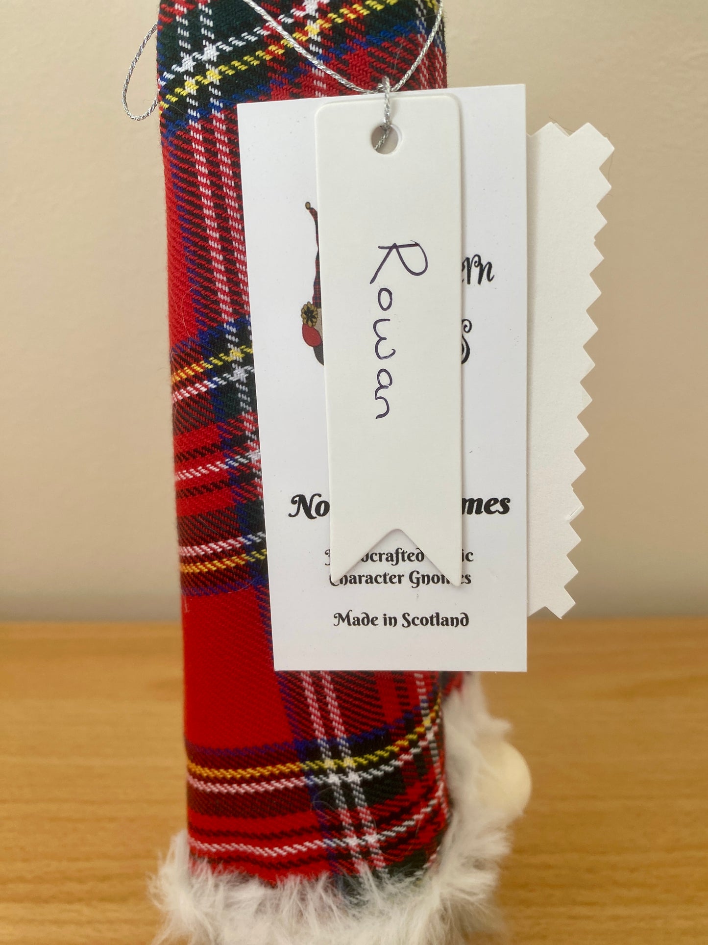 Wooden: Scottish Tartan Timber Gonk: Rowan