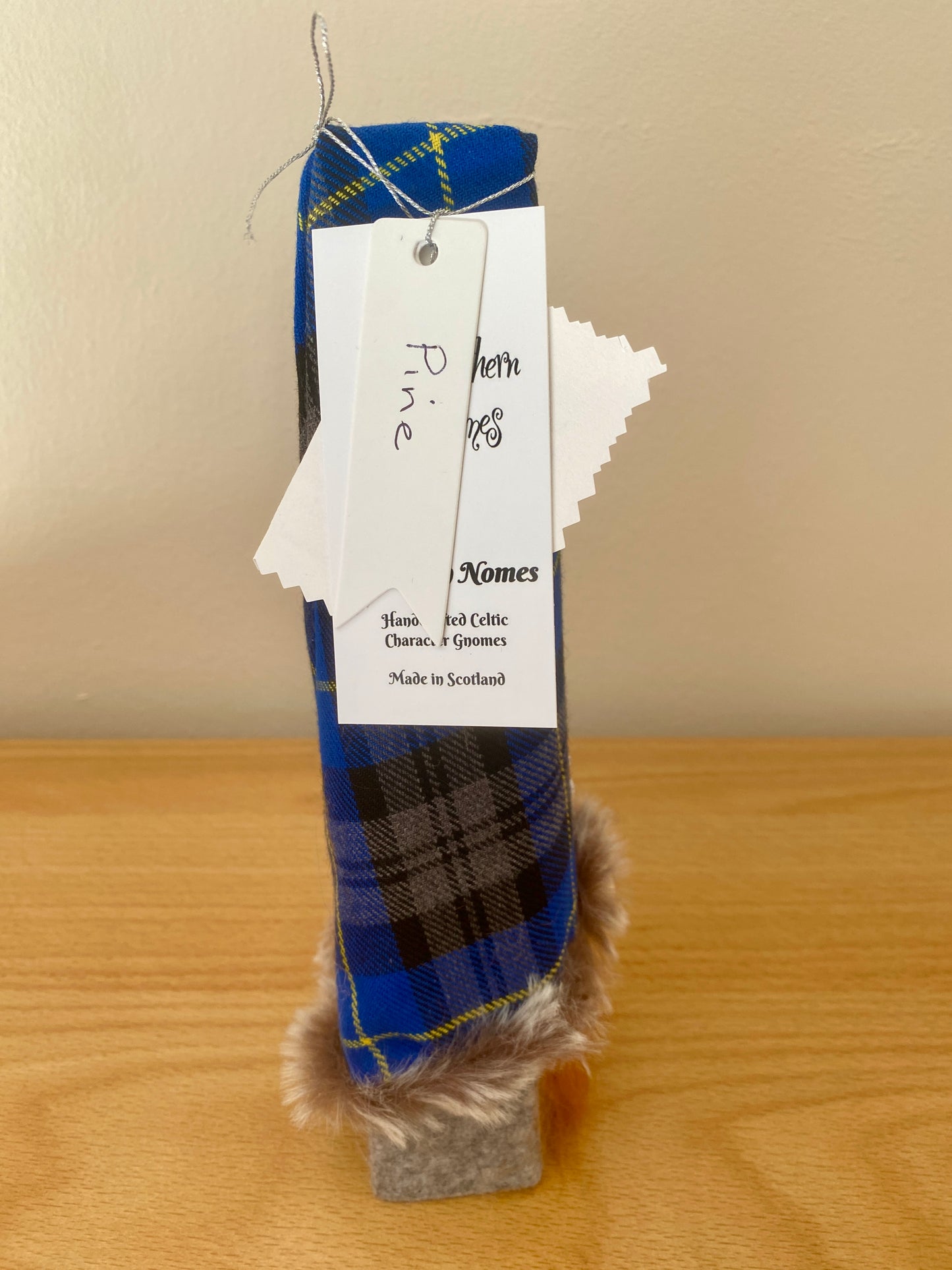 Wooden: Scottish Tartan Timber Gonk: Pine