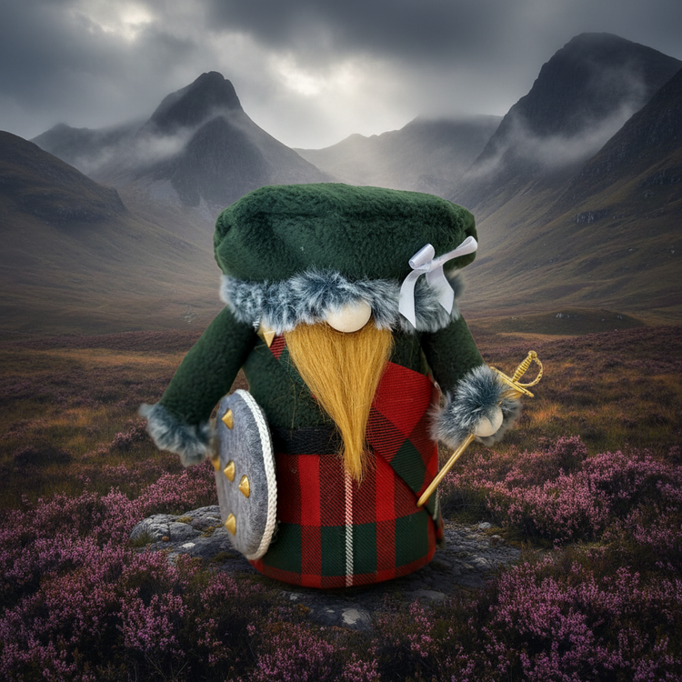 Jacobite Gnome Full View in Highland Setting
